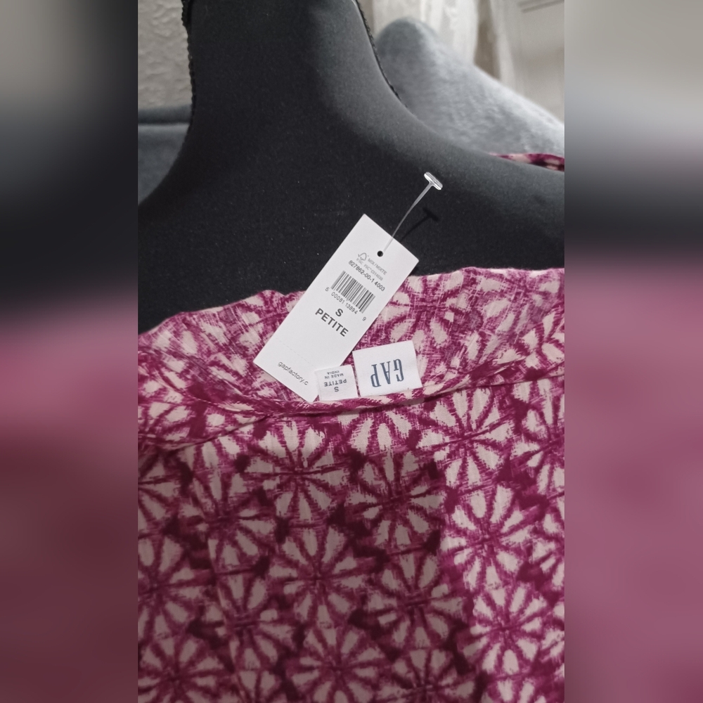 NWT GAP Tiered Mini Dress Size S/P In Raspberry - Picture 4 of 9